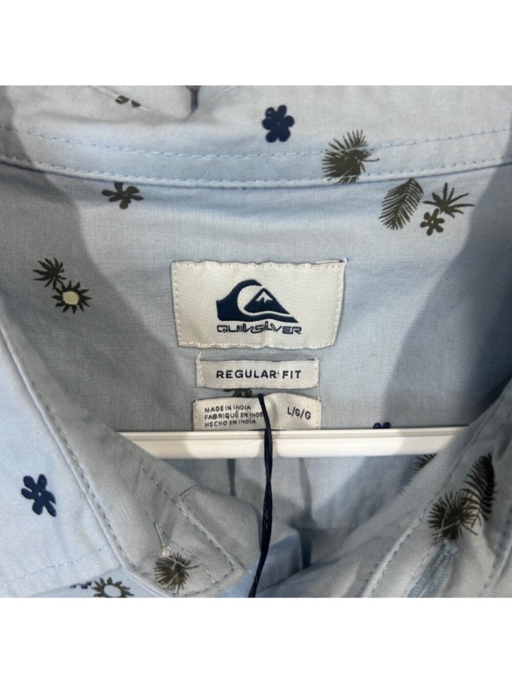 Quiksilver Peaceful Rave Short Sleeve (Celestial Blue) Mens L Short Sleeve NWT - Picture 9 of 13
